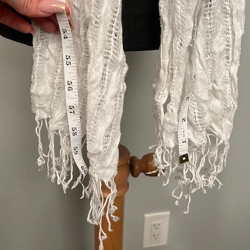 Long, lightweight mesh scarf